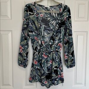 Floral Tropical Print Romper